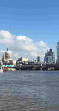 London skyline across the Thames