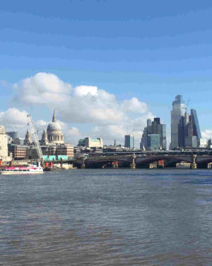 The london skyline across the river Thames